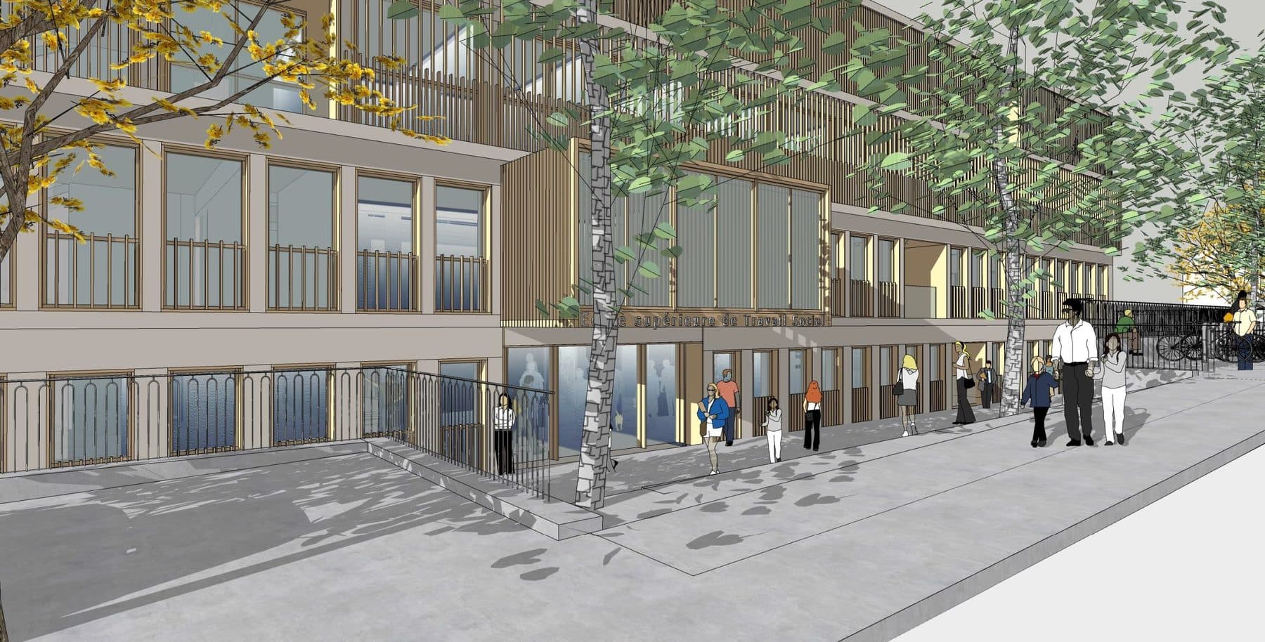 Rendu architectural de l'école ETSUP à Arcueil