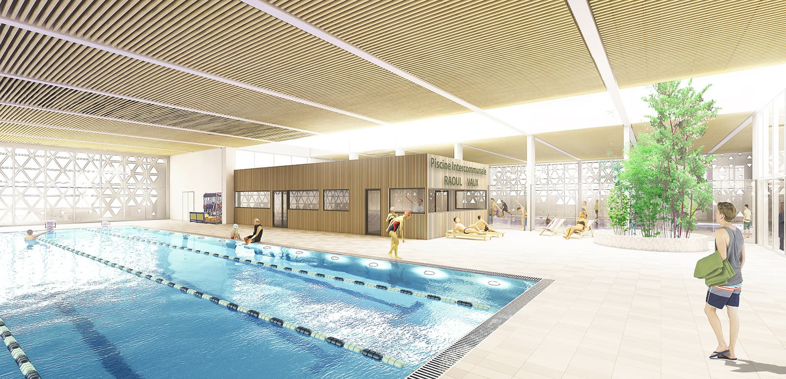 Rendu de la piscine intercommunale Raoul Vaux à Gonesse